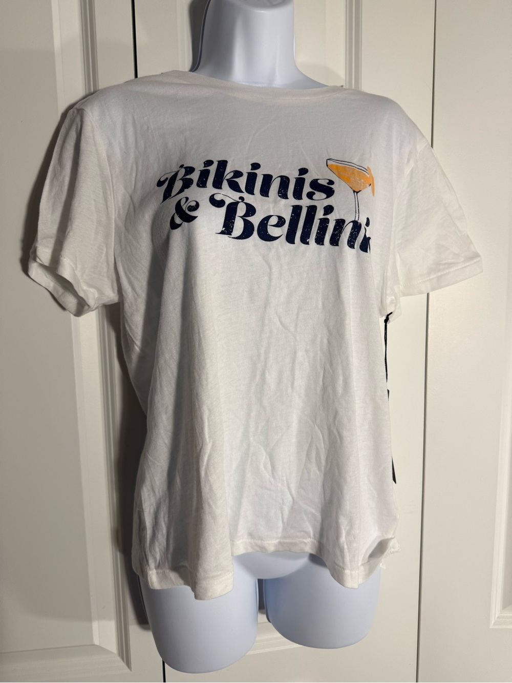 Wildfox White 'Bikinis & Bellinis' Graphic Tee with Yellow Accent